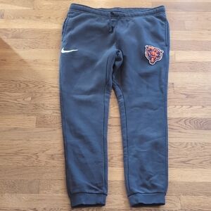 Nike Gray Joggers with White Swoosh and Chicago Bear Emblem great condition!